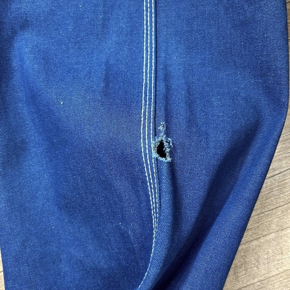 Vintage Liberty Men's Rigid Denim Bib Overalls 36 FLAW Grunge Normcore - Picture 11 of 14